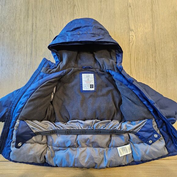 GAP Blue Water Resistant Jacket With Hood Toddler Boys 2T - Picture 5 of 10